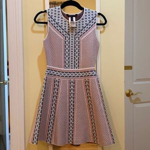 BCBGMAXAZRIA Printed Jacquard Dress